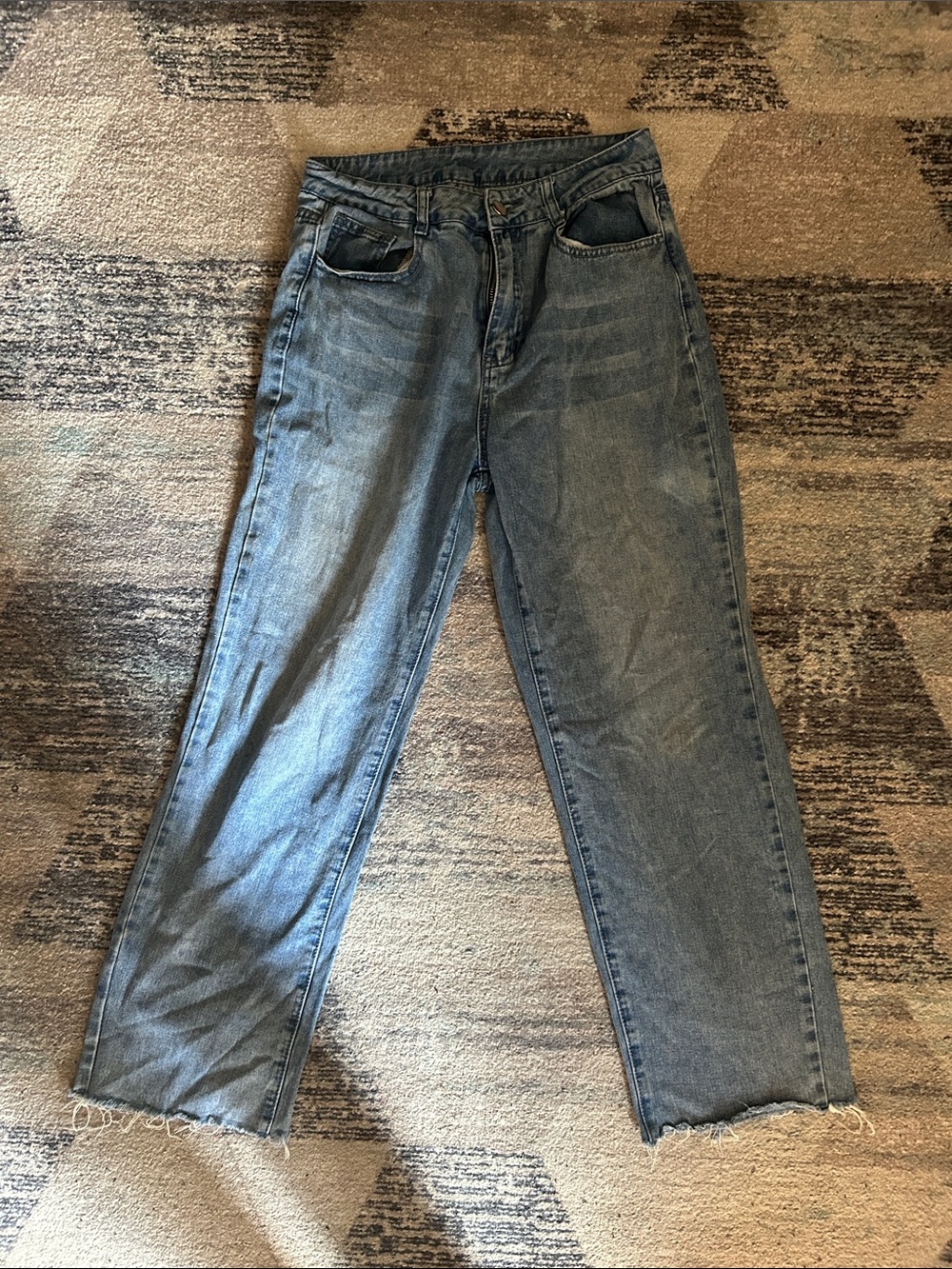 High-Rise Ankle Jeans in Washed Blue - Women's Cropped Denim